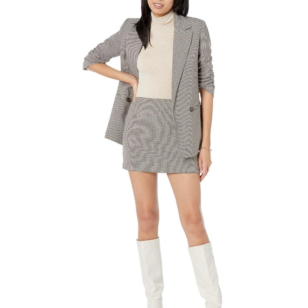 Mango Charlott Skirt || Houndstooth Black & White Mini Skirt